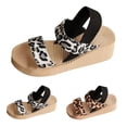 thumbnail image 2 of XIMIN Women's Wedge Orthopedic Sandals Leopard Print Summer Open Toe Ankle Strap Wedge Platform Retro Casual Summer Sandals Fashionable Beach Gladiator Sandals, 2 of 6