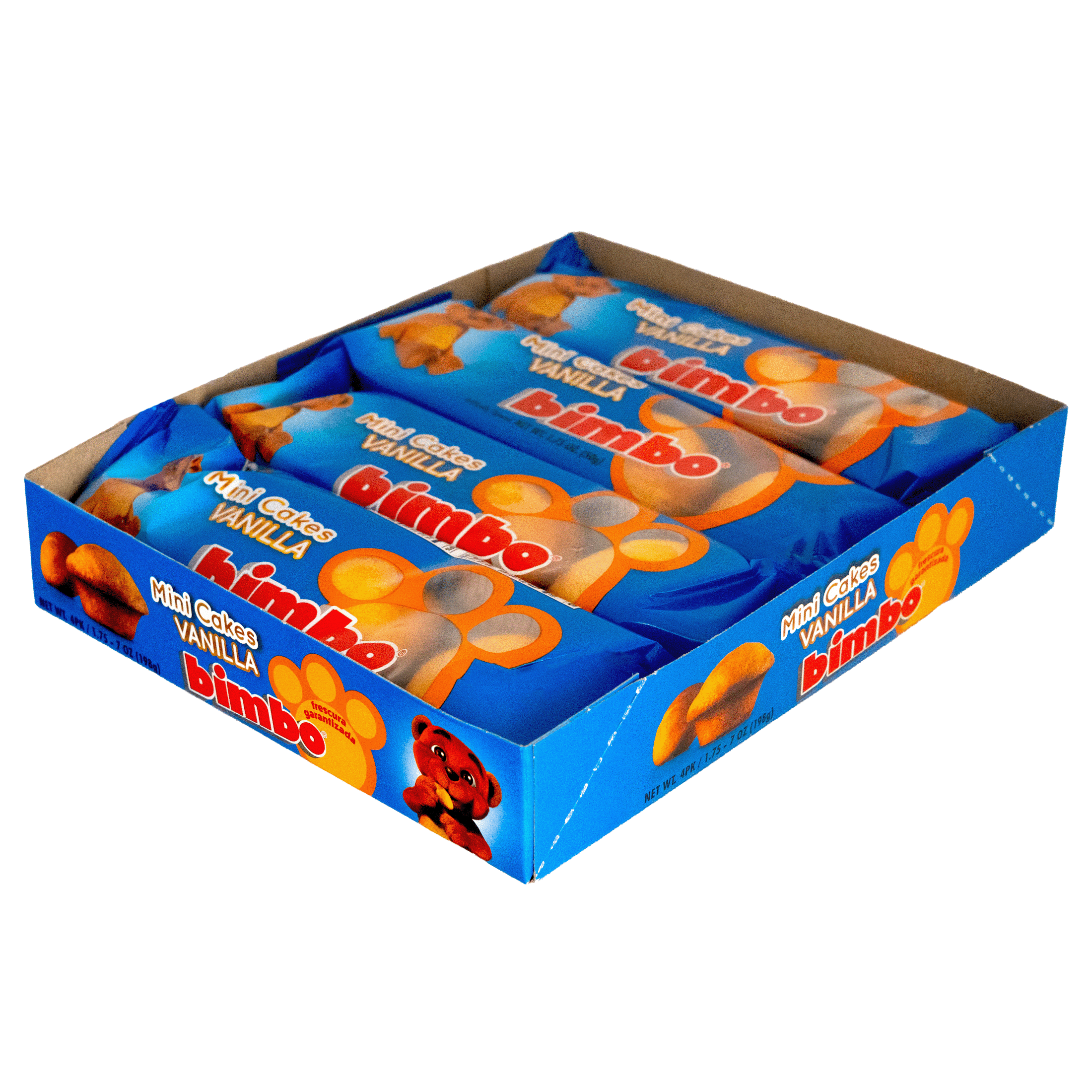 Bimbo Multipack Mini Vanilla Cake 1.75 oz, 4 Count Shelf Stable