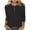 Black, variant on FNFYFH Knit Tops for Women 3/4 Sleeve Tunic Shirts Comfy Button Down Blouse Solid Three Quarter Sleeves Tees,Wine