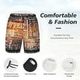 thumbnail image 5 of Haiem Hand Drawn Vintage Coffee Mens Swim Trunks with Compression Liner 2 in 1 Swimming Shorts Stretch Swimwear Quick Dry,Board Shorts-Small, 5 of 9