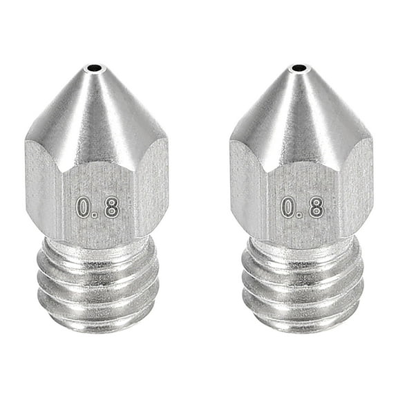 0.8mm 3D Printer Nozzle, Fit for MK8 Extruder Head, for 1.75mm Filament Stainless Steel 2pcs