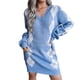 thumbnail image 1 of Vestido de punto para mujer con cuello en V y manga larga con rombos a cuadros para otoño e invierno, 1 of 6