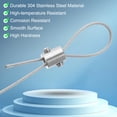 thumbnail image 4 of Juego de Clips de Cuerda de Alambre de 5mm, 5 Pcs Abrazaderas de Cable de Acero Inoxidable de Un Solo Agujero con Tornillos Hexagonales y Llave para Ajuste de Cuerda de Alambre, Plata, 4 of 7