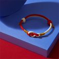 thumbnail image 2 of Pulseras de nudo trenzado yuxing hechas a mano dijes colores variados ajustable rojo, 2 of 4