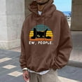 thumbnail image 2 of Valora Men Sweatshirt heavyweight pullover hooded sweatshirt with stylish front pocket and adjustable drawstring for everyday casual comfort in autumn winter Brown 3XL, 2 of 4