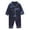 Blue, variant on Boys Girls Outfits Fall Comfy Collared Long Sleeve Buttons down Shirts Soft Wide Leg Pants 2 Piece Lounge Sets for Children