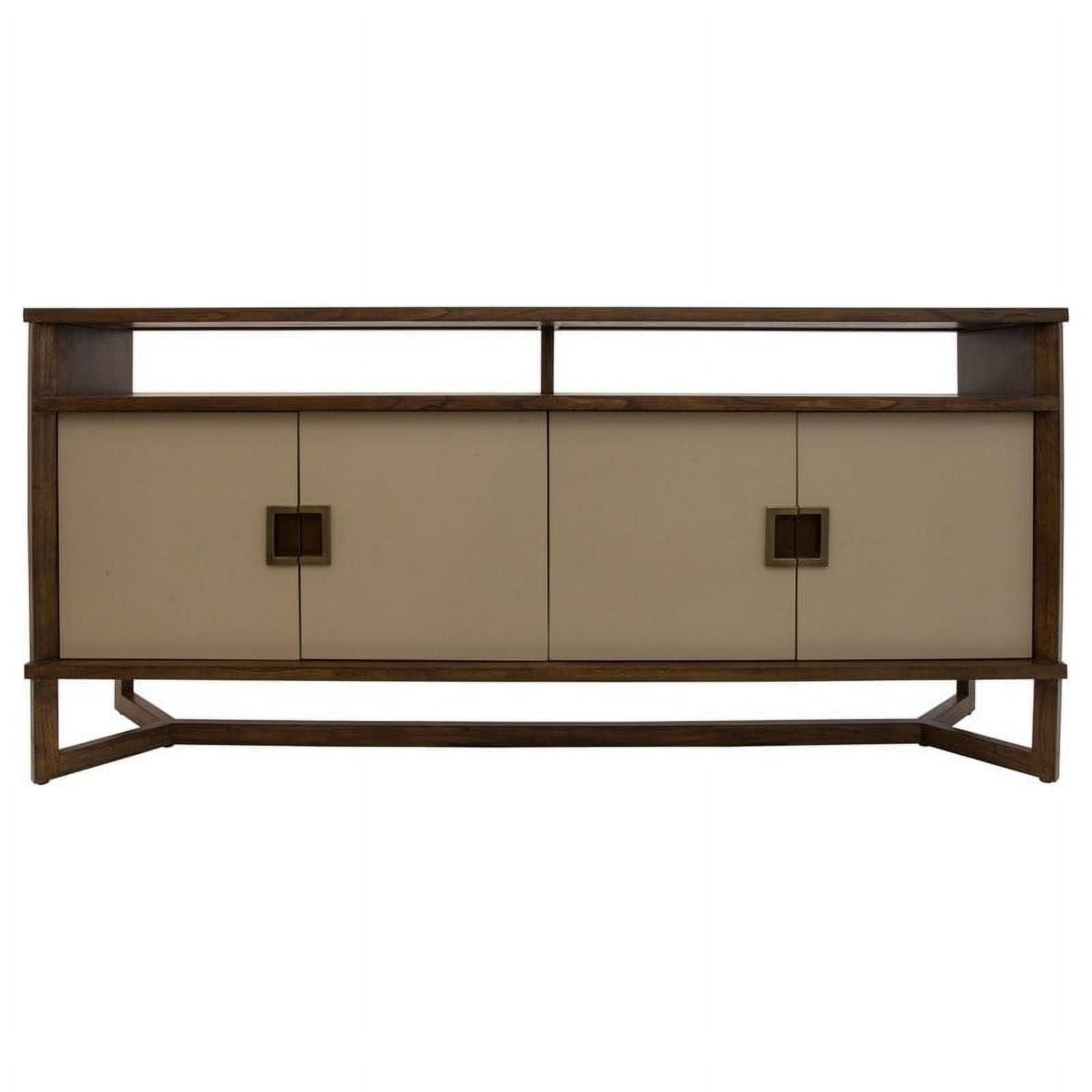 Diamond Lagos Storage Console/Media Cabinet Brown/Black, Neutral Cream, Aged Brass