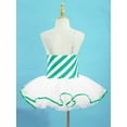 thumbnail image 4 of MSemis Kids Girls Christmas Candy Cane Tutu Dance Dress Santa Bowknot Ballet Leotard Dress Green 6, 4 of 6