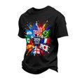 thumbnail image 5 of 2026 New USA Soccer Jersey T-Shirt, United States Jersey Soccer, USA Team Pattern Crew Neck Short Sleeve Athletic Casual Football Top for Adult(Black, 2XL), 5 of 6