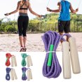thumbnail image 3 of CSChome Skipping Rope Adjustable Flax Weaving Jumping Rope Long Rope Fat Burning Fitness Exercise for Adults and Children, 3 of 7