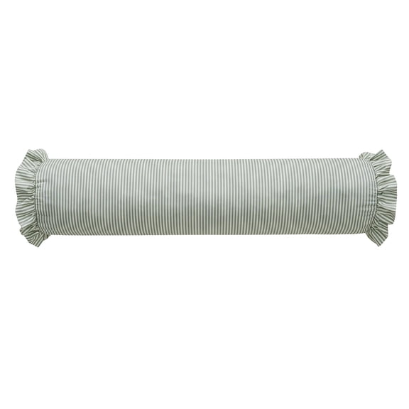 Tarmeek Long Ruffle Pillow Green 36x8 Inch Polyester PP Cotton Filled Cushion for Sofa Couch Living Room Bedroom