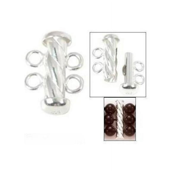 2 Strand Tube Clasp Sterling Silver Spiral Twist Part