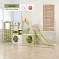 thumbnail image 3 of UNICOO® 10 in 1 Indoor Playground, Jungle Gym Playset with Slide, Climbing Wall, Ladder, Swing, Basketball, Hanging Rings for Home and Daycare (Green & Gray), 3 of 7
