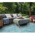 thumbnail image 6 of SAFAVIEH Courtyard Darin Botanical Indoor/Outdoor Area Rug, Turquoise, 8' x 11', 6 of 15