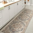 thumbnail image 4 of JONATHAN Y WASHABLE 2 x 8 Runner Rug, Keesha Bold Distressed Medallion - Blue/Cream, WSH316A-28, 4 of 9