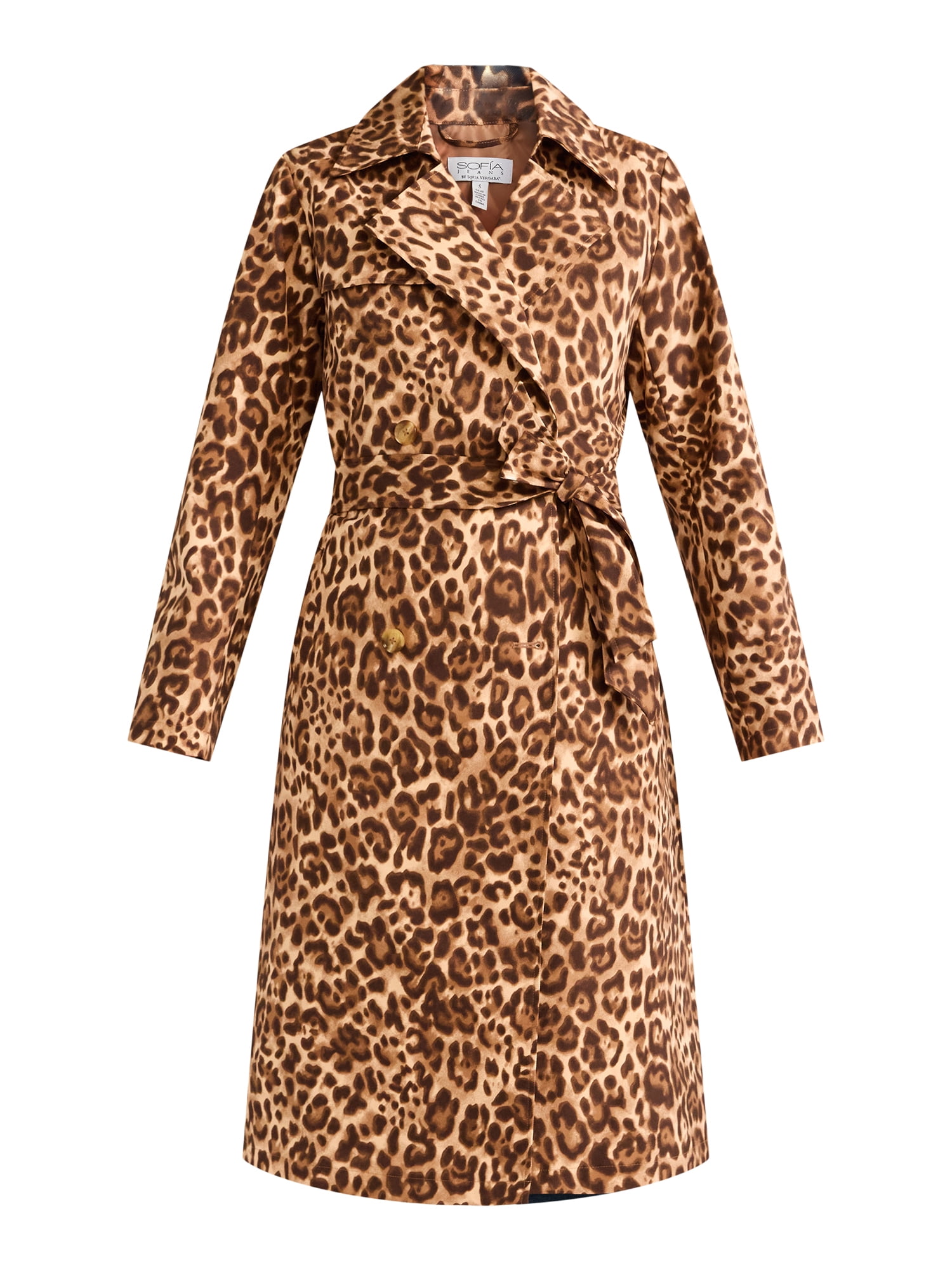 Sofia Jeans Women's and Women's Plus Size Double Breasted Trench Coat, Sizes XS-5X