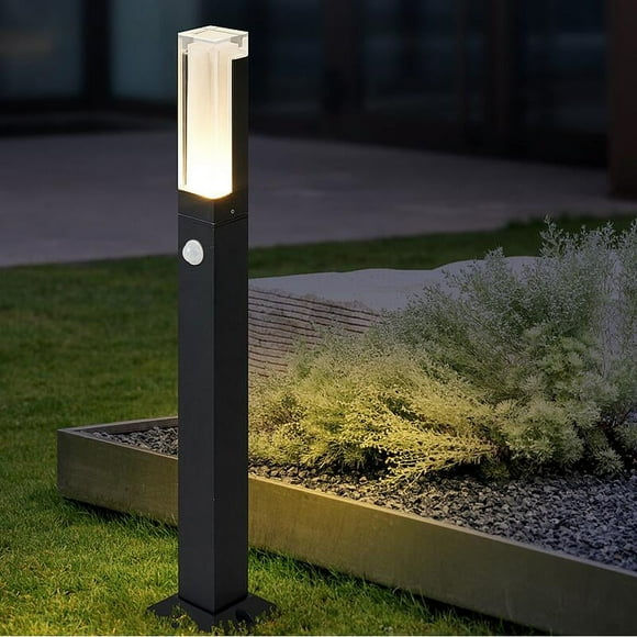 LED Garden Lawn Lamp with Motion Sensor 60CM Modern Aluminum Pillar Light Outdoor Courtyard Villa Landscape Lawn Bollard Light