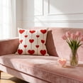 thumbnail image 5 of Uutvery Valentine’s Day Heart Embroidered Pillowcase, 17.7x17.7 Inch Polyester Throw Pillow Cover, Colorful Holiday Sofa Bed Decor, Washable Home Decor, 5 of 6