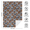 thumbnail image 5 of Football Stripe Darkblue Pattern Soft Sherpa Fleece Throw Blanket, Warm Cozy Plush Blanket for Sofa Bed Couch, All Season, 60"x80", 5 of 5