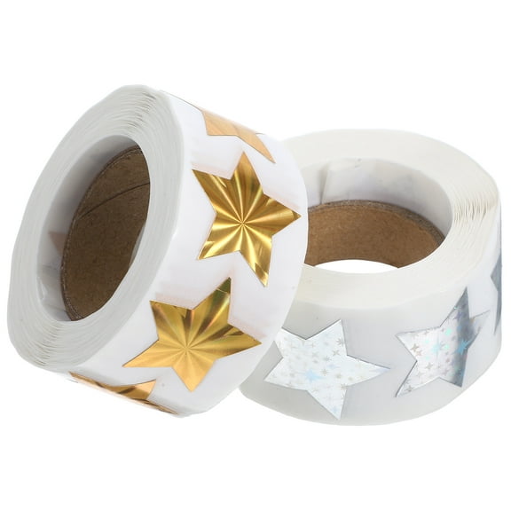 Hytrove Star Stickers Bulk Multi Colored For Childrens Rolls 1in