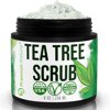 Tea TreeOil Body Scrub - 12 oz 100% Natural Body & Foot Scrub - Best Antibacterial Antifungal Exfoliator with Dead Sea Salt and EssentialOils - Fungal Treatment Athletes Foot