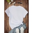 thumbnail image 2 of Camiseta con estampado de copa de vino ombré para mujer, 100 % algodón, cuello redondo, manga corta, corte regular, tejido de punto, para todas las estaciones, ropa para todas las estaciones | Camiset, 2 of 6
