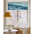 thumbnail image 4 of Teal Blue Beach Coastal Kitchen Valances for Windows Farmhouse Linen Window Valance Curtain for Living Room Window Treatment Nautical Abstract Watercolor Valance Rod Pocket Topper Drape, 60 x 18 Inch, 4 of 6