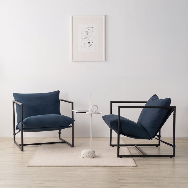 Zinus Aidan Metal Framed Sling Indoor Accent Chair, Navy - Walmart.com
