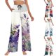 thumbnail image 4 of WILLBEST Pantalones Casuales Ligeros y Largos Tipo Harén para Mujer, Estilo Bohemio, para Playa, Holgados, de Verano, con Bolsillos y Pierna Recta. Grande, 4 of 5