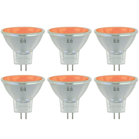 Mr11 Narrow Spot (6 Pack Sunlite 20 Watt, 10° Narrow Spot, Colored MR11 Mini Reflector with Cover Guard, GU4 Base,)