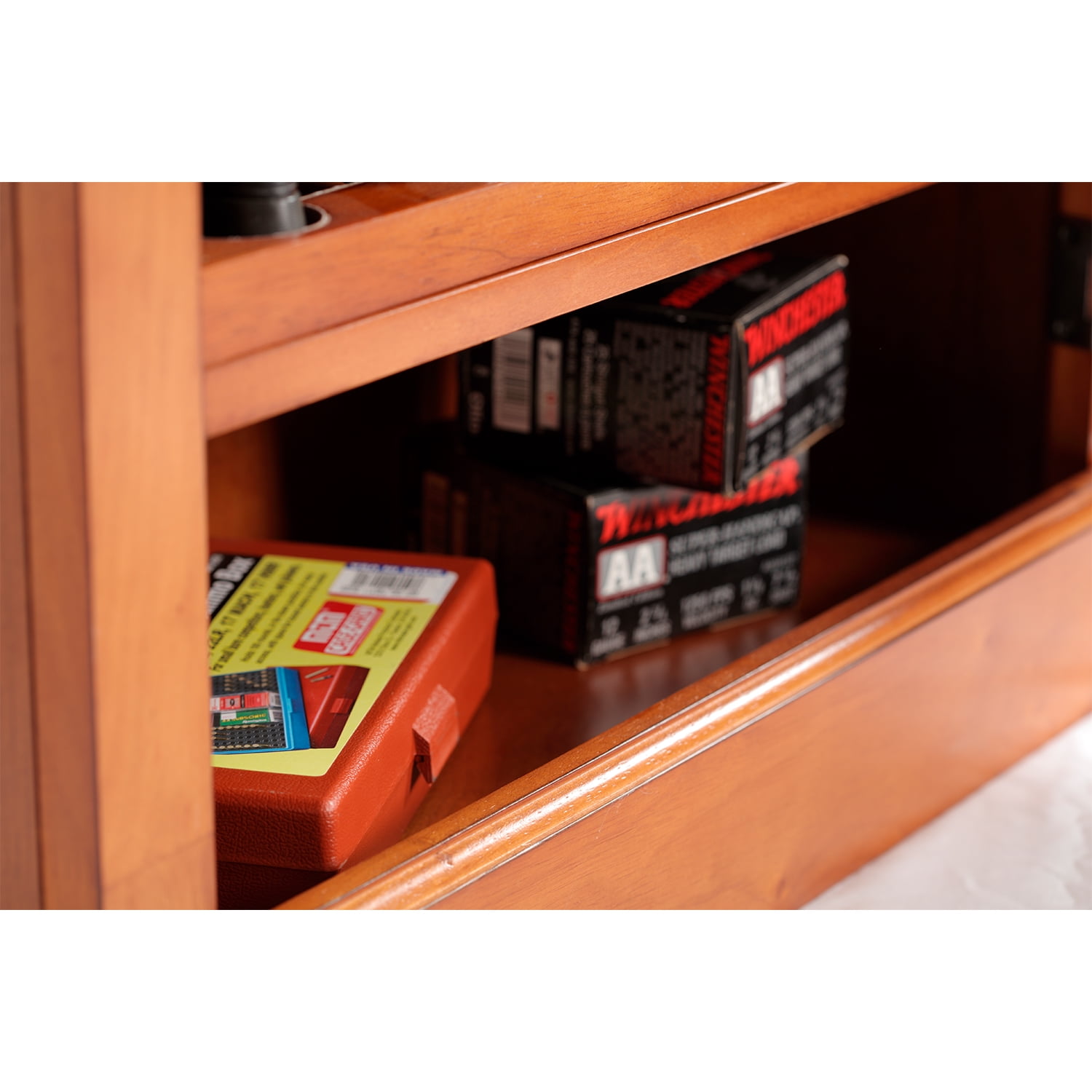 American Furniture Classics Model 724-10, 10 Gun Key Lock Wooden Storage Display Cabinet