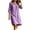 Purple, variant on Mgmyaa Casual Dress for Women 3/4 Sleeve V-Neck Shift Dress Summer Cotton Dress Relaxed Fit Dress for Everyday Wear