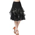 thumbnail image 6 of Dancing Skirt, Dance Costume Tango Cha Cha Flamenco Dress Maxi Skirt Dance Black, 6 of 8