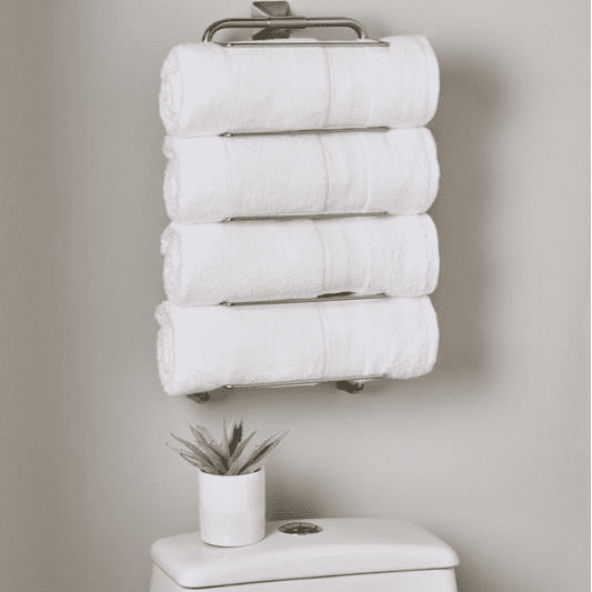 Better Homes & Gardens Wall Mount 4 Tier Towel Rack, Satin Nickel