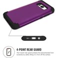 thumbnail image 4 of Phone Case for Samsung Galaxy S8 Hard Cover Shockproof Soft Silicone Bumper Hybrid Three Layer Defender Heavy Duty Protective Cell Accessories Glaxay S 8 8S Edge SM-G950U Cases Women Girl Dark Purple, 4 of 13