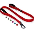 thumbnail image 1 of Correa para perro con dos orejas, color rojo fuerte, 180 cm, con 2 asas acolchadas, 1 of 7
