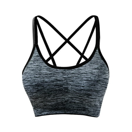 

WLJ Women Multi Spaghetti Straps Removable Padded Sports Yoga Bras