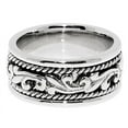 thumbnail image 2 of 14k White Gold Gold 8MM Art Deco Design Wedding Band Comfort fit Size 12, 2 of 2