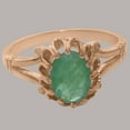 thumbnail image 5 of LBG British Made 9k Rose Gold Ring with Natural Emerald Womens Engagement Ring - 33 size options - Size 4, 5 of 6