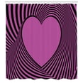 thumbnail image 3 of Ambesonne Pink Zebra Shower Curtain, Heart Shape Lines, 69"Wx84"L, Fuchsia Black, 3 of 3