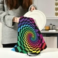thumbnail image 6 of GZHJMY 1 Pack 3D Color Block Kitchen Towels, Soft Highly Absorbent Dish Towels Reusable Tea Towels Set, 28"x 18", 6 of 7
