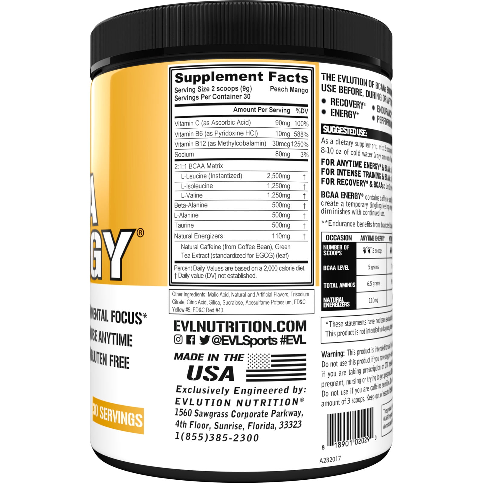 Buy BCAA Powder Evlution Nutrition Pre Workout BCAA Energy Powder 30