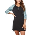 thumbnail image 6 of Nightgown for Women Elbow-Length Sleeve V-Neck Sleepshirts Ladies Soft Cotton Stitching Nightdress, 6 of 8