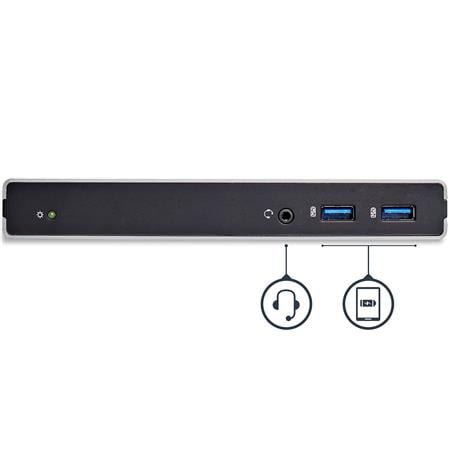StarTech.com - DVI Dual-Monitor USB 3.0 Docking Station - Black / Silver