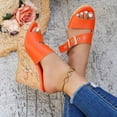 thumbnail image 4 of Platform Sandals for Women Cork Wedges Backless High Heels Open Toe 2026 Summer Fashion Buckle Strap Slip on Slides Red Size 9, 4 of 7