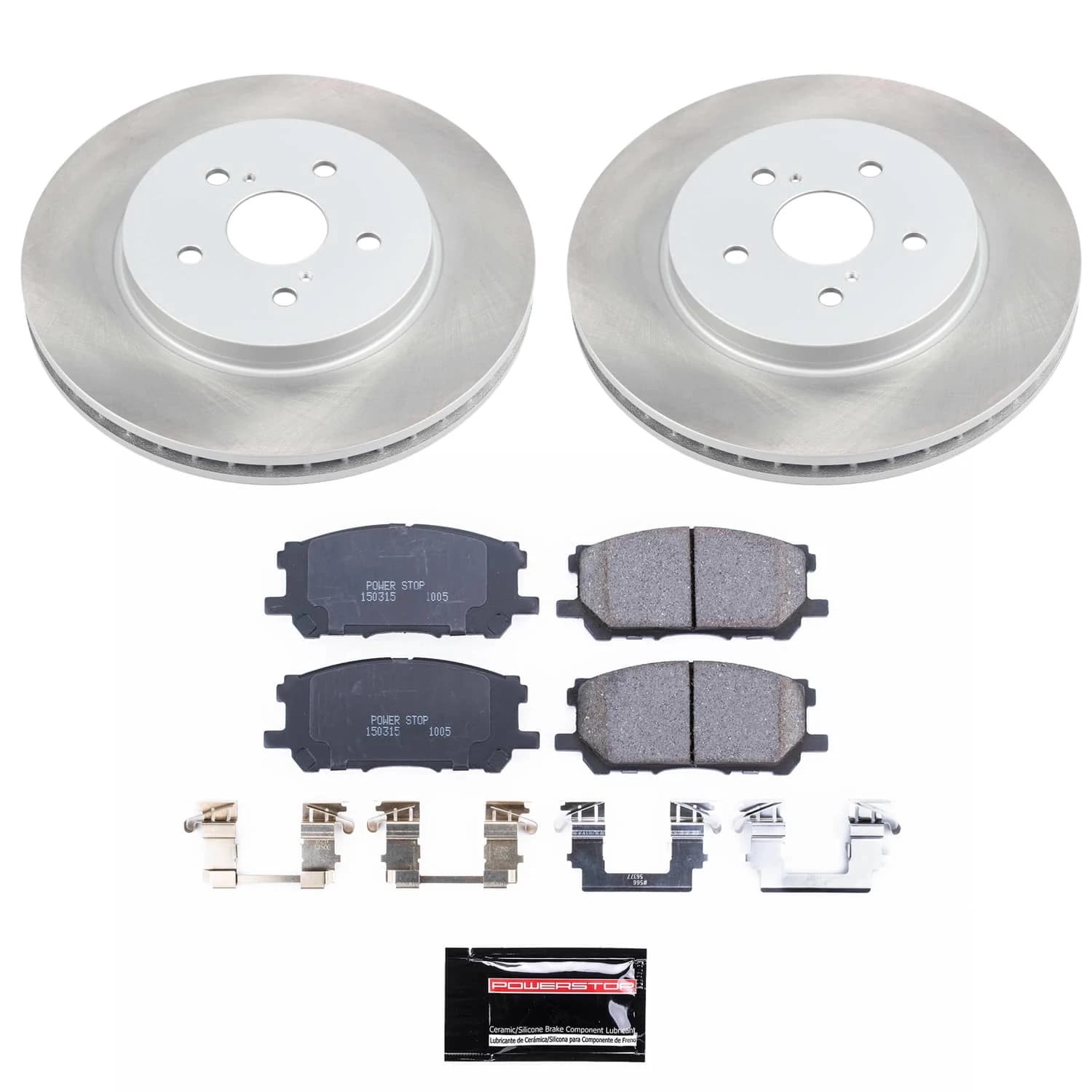 PowerStop Front Semi-Coated Rotor and Low-Dust Ceramic Brake Pad Kit SC196