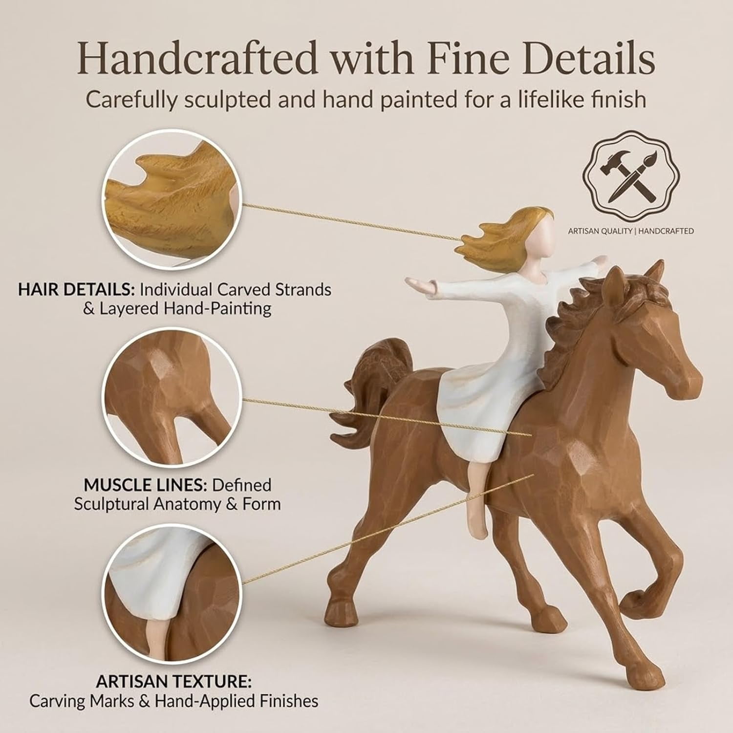 Free Spirit Horse Rider Figurine - Inspirational Gifts for Women, Girls & Equestrian Lovers - Horse Statues Home Decor for Birthday, Memorial(xxw)