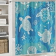 thumbnail image 6 of Orinice Turtle Shower Curtain Turtle Bathroom Decoration Strip Cute Turtle Silhouette Pattern Curtains - Modern Home Bedroom Decoration and Festive Gifts for Teen Adult 69x72, 6 of 7