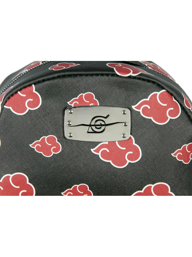 akatsuki mini backpack Bioworld Naruto Sasuke Red Cloud Anti Leaf Faux Saffiano Leather Bag With incredible characters and villains Naruto red backpack - Gem