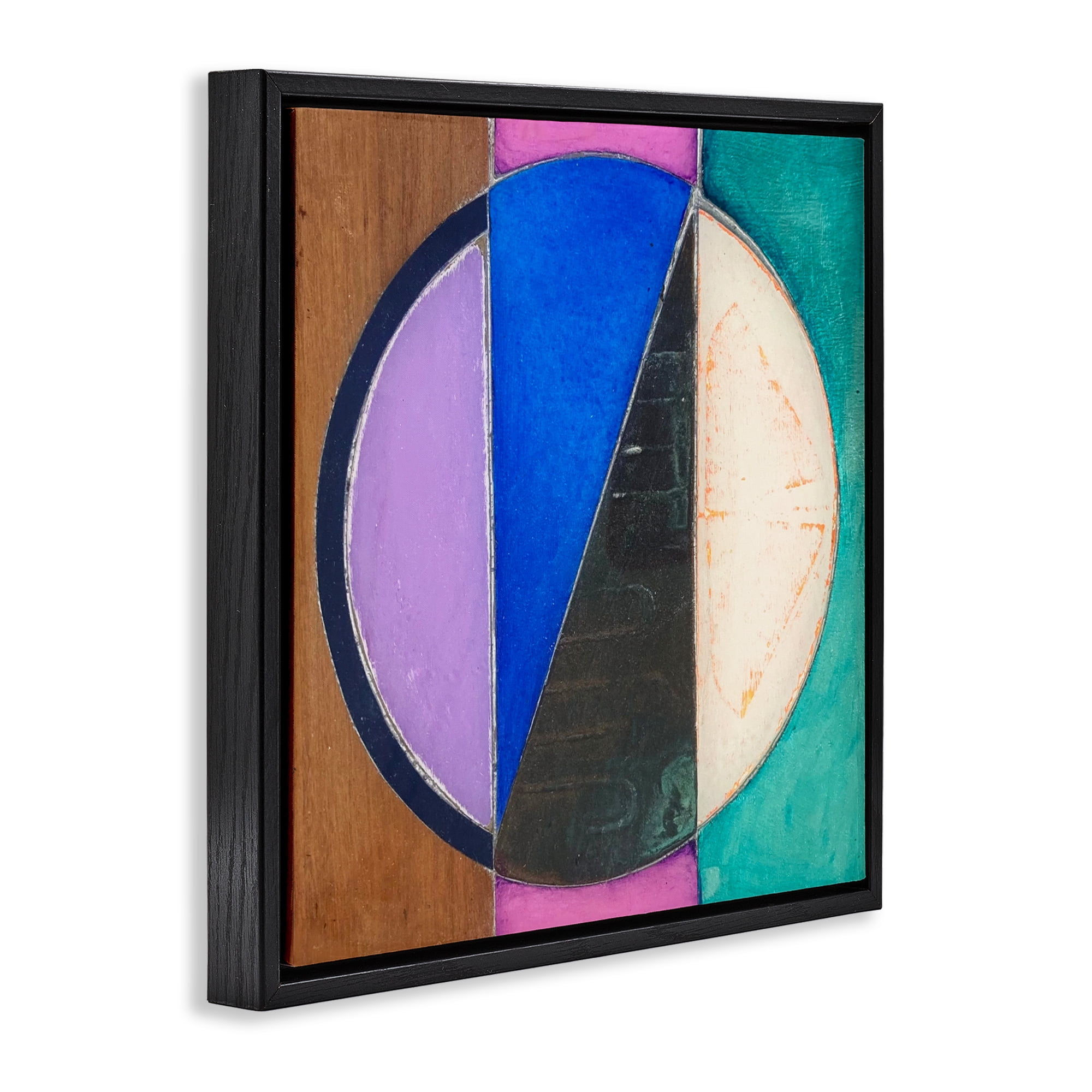 Stupell Industries Split Symmetry Circle Black Framed Floater Canvas Wall Art, design by Matthew Finger
